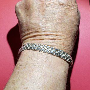 Vintage 925 Sterling Silver Mesh  Bracelet